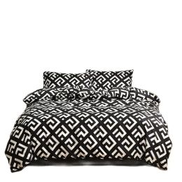 sets High Quality European Size Bedding Set Simple Pattern 1 Duvet Cover 2 Pillowcases Set For Home