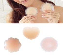 Reusable Round Shape Silicone Breast Petal Pasties Adhesive Nipple Cover Pads Sexy Invisible Bra Patch Shaper Sticker Tape8278749