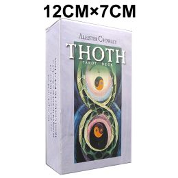 Games Small Crowley Thoth Divination Tarot Deck with Guide Book 78 Tarot Deck Telling Game for Beginners and Experts