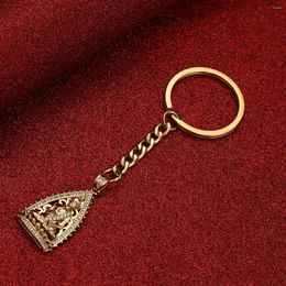 Keychains Cambodian Garden Buddha Buddhism Pendant Keychain With Cubic Zirconia Jewelry Thailand Vietnam Laos