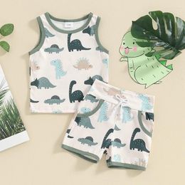 Clothing Sets CitgeeSummer Toddler Baby Boys Shorts Set Cartoon Print Top Elastic Waist Outfit Clothes Suit