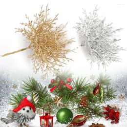 Decorative Flowers 10Pcs Christmas Tree Artificial Cedar And Pine Branch Decoration Diy Plants Home Decorations Party Supplies