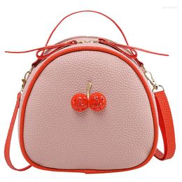 School Bags Simple Women Girls Pu Backpacks Shoulder Female Travel Casual Zipper Student Cute Cherry Satchel Bolsa