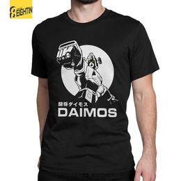 Men's T-Shirts Tosho Daimos T-Shirts for Men Crazy Japanese Cartoon Robot Cotton Tee Shirt Round Neck Short Sleeve T Shirts Graphic Clothes T240425