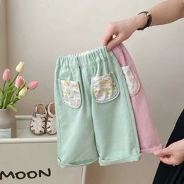 Trousers New Kids Pants Girls 2024 Summer Anti-mosquito Trousers Childrens Ankle-length Loose Wide Leg Pants H240425