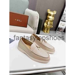 Loro Piano LP charm suede shoes designer luxury walking trim top-quality loafers couple genuine leather casual flats 36-45