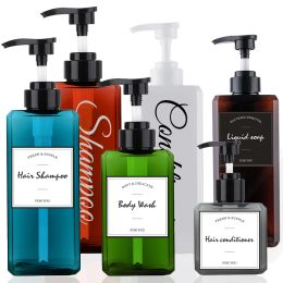 Bottles 1000ml Square Shampoo Dispenser Refillable Empty Pump Lotion Bottle Shampoo Conditioner Body Wash Dispense Soap Container