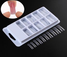 L08 100PCsCase Dual Forms False Nail Mold Clear Full Cover Nail Tips UV Gel Dual Forms and Acrylic System6349776