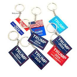 Trump Keychain Party Favour US Election Keychains Campaign Slogan Plastic Key Chain Keyring Colours