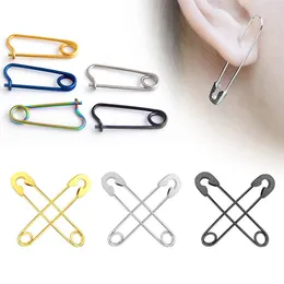 Stud Earrings Stainless Steel Punk Pin For Women Man Unique Design Paperclip Safety Fashion Piercing Jewellery