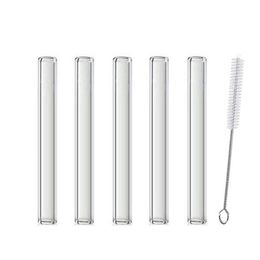 4.0 Inch Glass Tubes Reusable Glass Straws Smoking Pipe 12 mm OD 2 mm ID Wall Pyrex Glass Blowing Clear Tube For Art DIY Accessories 20pc a free brush