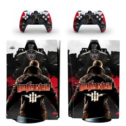 Stickers PS PS5 Disc Skin Sticker Vinyl Castle Wolfenstein PS5 Standard Disc Sticker for PlayStation 5 Console and 2 Controllers