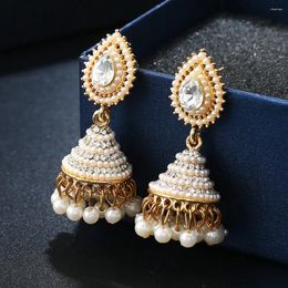 Dangle Earrings Vintage Waterdrop Design Inlaid Pearl Rhinestone For Women Ethnic Boho Pendant Juhan Jewellery Gift