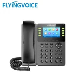 Accessories Flying Voice FIP14G VoIP Phone with POE 3.5 "color Screen 8 SIP Lines IP Telephone Business Office Landline Support 2.4G WiFi