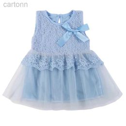 Girl's Dresses Summer Baby Girls Princess Dress Lace Big Bow Sleeveless Infant Girl Dresses 1st Birthday Kids Toddler Costume Children Clothes d240425