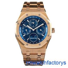 AP Athleisure Wrist Watch Royal Oak Series 26574BA All Gold Blue Plate Calendar Rare Automatic Mechanical Mens Watch Plate 41mm Timepiece