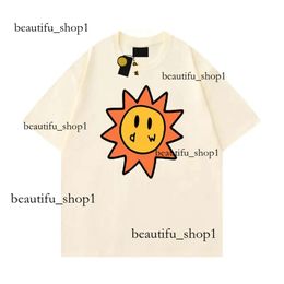 Men Designer T Shirt Smiley Sun Playing Cards Tshirt Summer Trend Sleeve Casual Shirts Top High Street Drawdrew 663