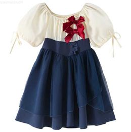 Girl's Dresses Retail New Baby Girls Teenage Formal Dress Princess Kids Summer Bow Dress 4-10TL2404