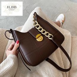 Shoulder Bags Stone Pattern PU Leather Crossbody For Women 2024 Winter Handbags And Purses Luxury Chain Cross Body Bag