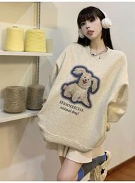 Women's Hoodies Korean Women Hoodie Cotton Velvet Thickened Loose Sweatshirt Autumn Winter Top
