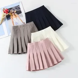 Skirts 2024 Spring Kids Causal Girls Pleat Skirt Harajuku Teenage Preppy Style Plaid Cute Japanese School Uniforms Kawaii