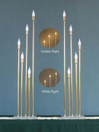 Candles Home Decor Candles Candle Holder 5 Heads Shiny Golden Electroplated Road Lead Light Wedding Home Decoration Accessories Mariage