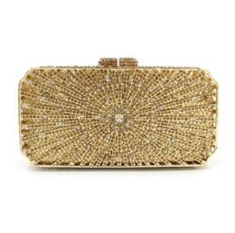 Gold Damen Fashion Crystal Evening Bag Women Bag Hochzeit Metall Minere Clutch Handtaschen und Geldbörsen Designer Diamant Hochzeit BO232Y7531983