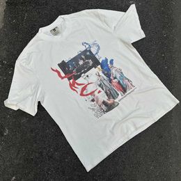 Men's T-Shirts Frog Drift Fashion Streetwear Saint Michael Character Graphics Printed Vintage Clothing Casual Loose Tops Tees T Shirt For MenQ240425