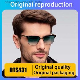 Sunglasses 2024 New Borderless Womens Sunglasses Fashion Gradient Lens Sunglasses Womens Retro Alloy Legs Classic Designer Shadow DTS431 Q240425