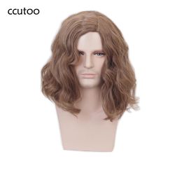 Wigs Sirius Brown Short Curly Synthetic Wig Cosplay wig Halloween Role Play Sirius Black Hair Costumes+Wig Cap