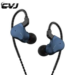 Headphones CVJ Mirror Inear Earphone 2BA+1DDHybrid Metal High Fidelity Sports HiFI Earphones Wired Headset With Noise