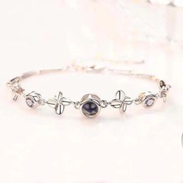 Personality Projection Bracelet Customised Four-leaf Clover Projection 100 Kinds of I Love You Language Bracelet for Girlfriend 240418