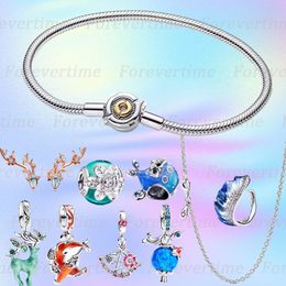 New Games Charm designer Bracelets for Women S925 Silver Fluorescent Deers Horn Earrings Necklace fit Pandoras Snake Bone Bracelet Engagement Jewellery gift