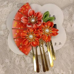 Party Supplies Japanese Kimono Yukata Geisha Flower Floral Headwear Hair Clip Haripin Tassels
