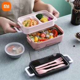 Trimmers Xiaomi Youpin Lunch Box Double Layer Adult Office Worker Student High Capacity Tableware 304 Stainless Steel Insulated Lunch Box