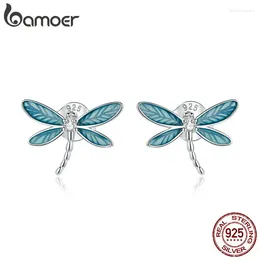 Stud Earrings Bamoer 925 Sterling Silver Dragonfly For Women Hypoallergenic Jewelry Kid Earring BSE455