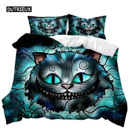 sets Cartoon Cat Duvet Cover Set Cute Cat Head Room Decor Bedding Set Colorful Pet Twin Double Queen King Size Polyester Qulit Cover