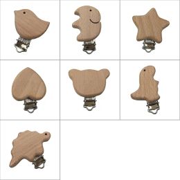 Natural Wood Baby Pacifier Clip Holders Bird Heart Bear Shape Wooden Clips Soother Infant Dummy Clasps Holder Accessories ZZ