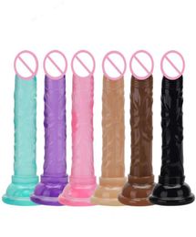 Massage Realistic Dildo Anal Masturbator Sex Toys for Couples Crystal Jelly Dildo Suction Cup Penis Thrusting Dildo Phalos for Wom7057981