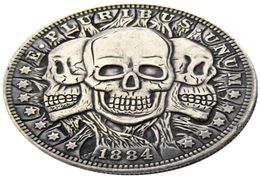 HB09 Hobo Morgan Dollar skull zombie skeleton Copy Coins Brass Craft Ornaments home decoration accessories9782824