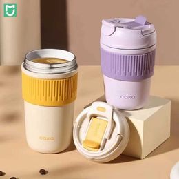 Tumblers Mijia 350ml/450ml Double Ceramic Coffee Insulated Cup Leak proof and Anti slip Automotive Vacuum Bottle Travel Water H240425