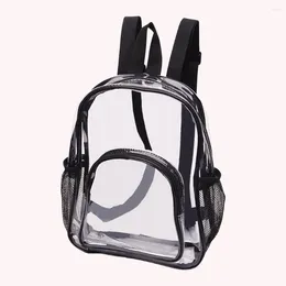 Backpack Transparent PVC College Student Rucksack Large Capacity Casual Book Bags Portable See Through Solid Clear For Teenage Boys Girls