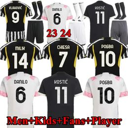 2023 Juventu Soccer Jerseys S Kids Kits 23 24 POGBA BONUCCI Football Jersey Kit DI MARIA Uniform Kostic Fagioli Danilo Maglie Da Calcio TOP