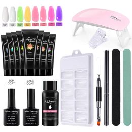 Kits Luminous Poly Nail Gel Kit UV Gel Polish Extension Kit All for Manicure Slip Solution Builder Acrylic Gel Nail Base and Top Coat