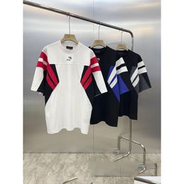 Men'S T-Shirts Embroidery Colour Blocking Women Men T Shirt Hip Hop Tees Casual Cotton Drop Delivery Apparel Mens Clothing Dhcqw