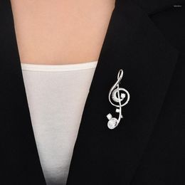Brooches Simple Crystal Musical Note For Women Luxury Music Symbol Brooch Pin Fashion Jewellery Accessories Musician Lapel Pins