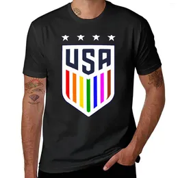 Men's Polos USWNT-SOCCER-PRIDE BADGE T-Shirt Summer Top Tee Shirt T For Men