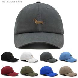 Ball Caps Dog Dad Hat Dachshund Baseball Hat Cute Embroidered Womens Summer Cotton Sun Hat Mens Truck Hat Q240425