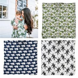 Blankets Green Leaf Born Muslin Cotton Soft Baby Blanket Swaddling Bedding Swaddle Wrap Bath Towel