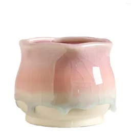 Vases Ice Crack Flow Glaze Special Price Clearance Gradient Rainbow Succulent Ceramic Flower Pot Personality Creativity Simple And Br